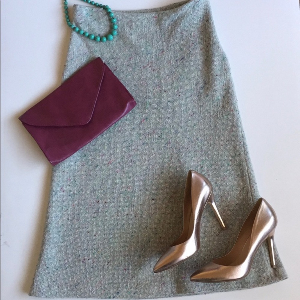 Zara Vintage Tweed Midi Skirt